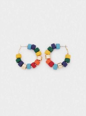 Special Design for Women Colorful Beaded Hoop Earrings