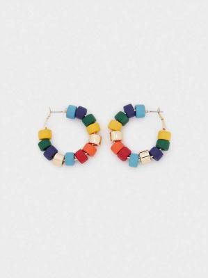 Special Design for Women Colorful Beaded Hoop Earrings