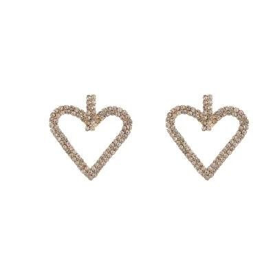 Wholesale Sparkling Heart Shape Crystal Rhinestone Drop Earrings
