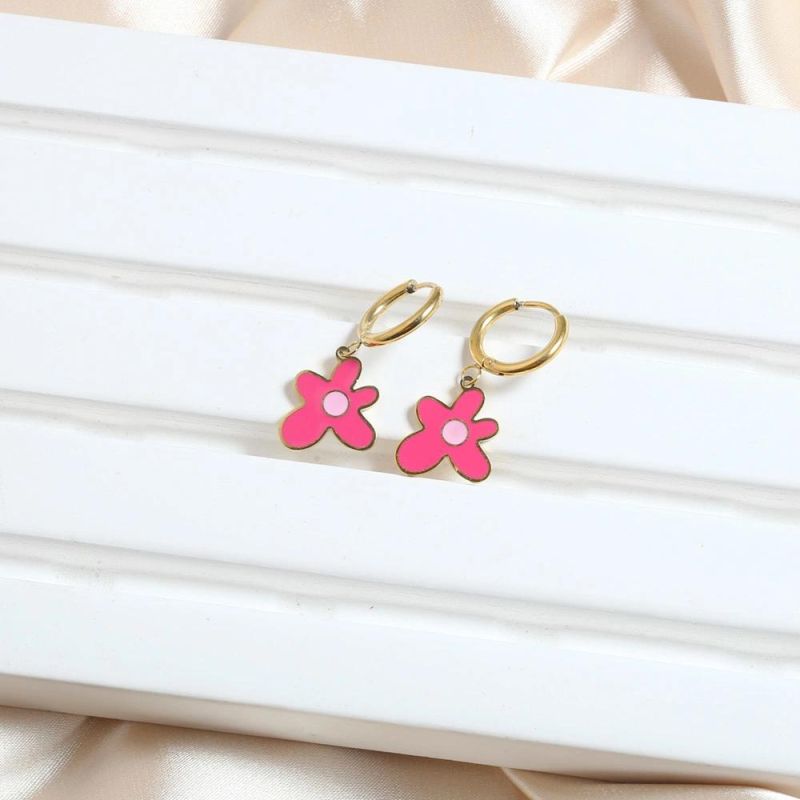 Manufacturers Customize Fashion Earrings Jewelry, Cheap and Colorful Gold-Plated Jewelry, Flower Earrings
