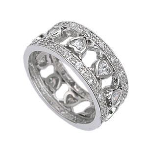 White Gold Plated Women&prime;s Wedding Ring Sterling Silver Band Ring