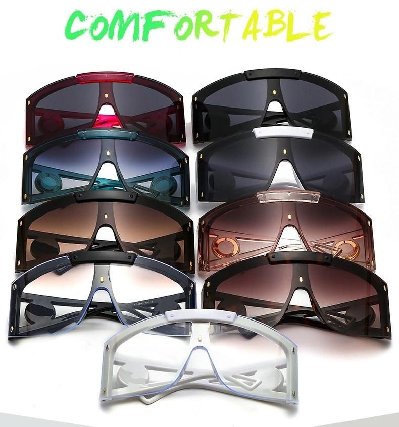 New Style Big Frame One-Piece Goggles Windproof Sand Sports Sunglasses Personalized Face Mask Sunglasses