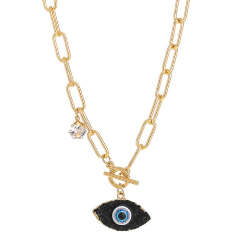 Diamond Necklace 18K Plating Chain for Women Evil Eye Pendant Customized Necklace Jewelry