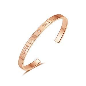 Fashion Jewelry Zircon Stainless Steel Cuff Women Bracelet