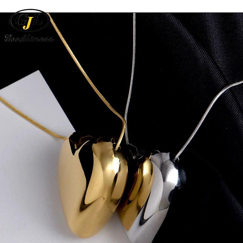 High Quality Gold Heart Plated Shape Abstract Necklace Jewelry