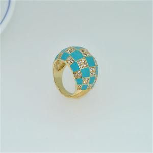 Beautiful Rings Blue Clear Austrian Crystal Fashion Ring 14k Gold Plated Party Ring Free Shipping ((R140007)
