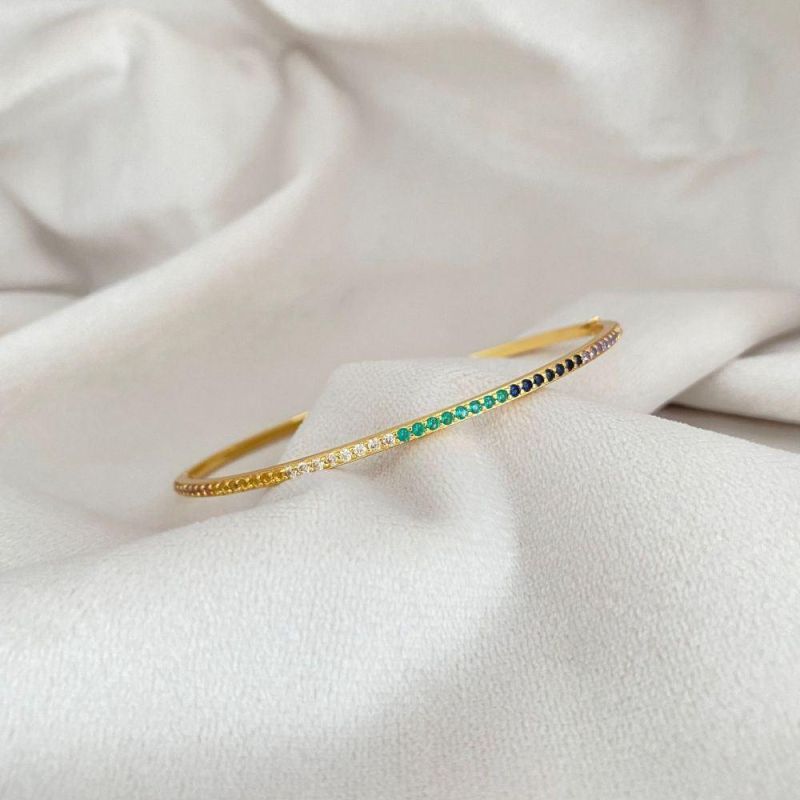 2022 New Arrival Jewelry Fine Quality Bracelet Wrist Bangles Colorful Zirconia Bangle Bracelet