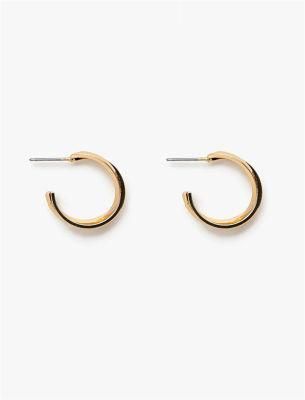 Manufacture New Design 2 Rows Interknit Square Iron Hoop Earring Big Dots 18K Gold Plated Alloy Hoop Earrings for Women Fashion Jewelry