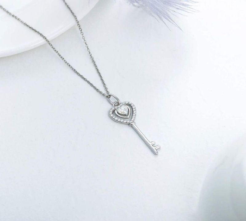 925 Sterling Silver 925 Jewelry Sterling Silver with Dancing Moissanite Diamond Necklace