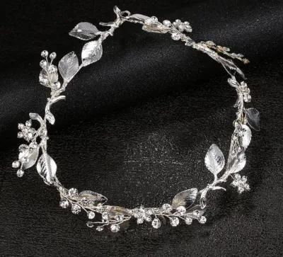 Silver Crystal Flower Headband for Brides. Bridal Wedding Crystal Hair Comb Hair Vines Head Band Headpiece