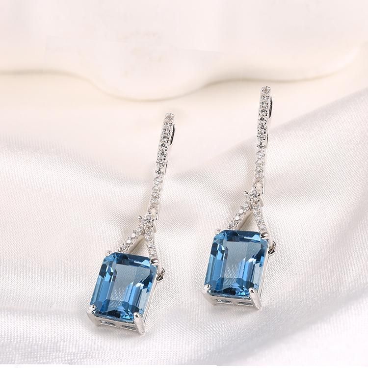 Fashion Accessories 925 Silver Factory Wholesale Big Cubic Zirconia Lab Diamond Moissanite Fashion Jewelry Women Jewellery Charm Earrings