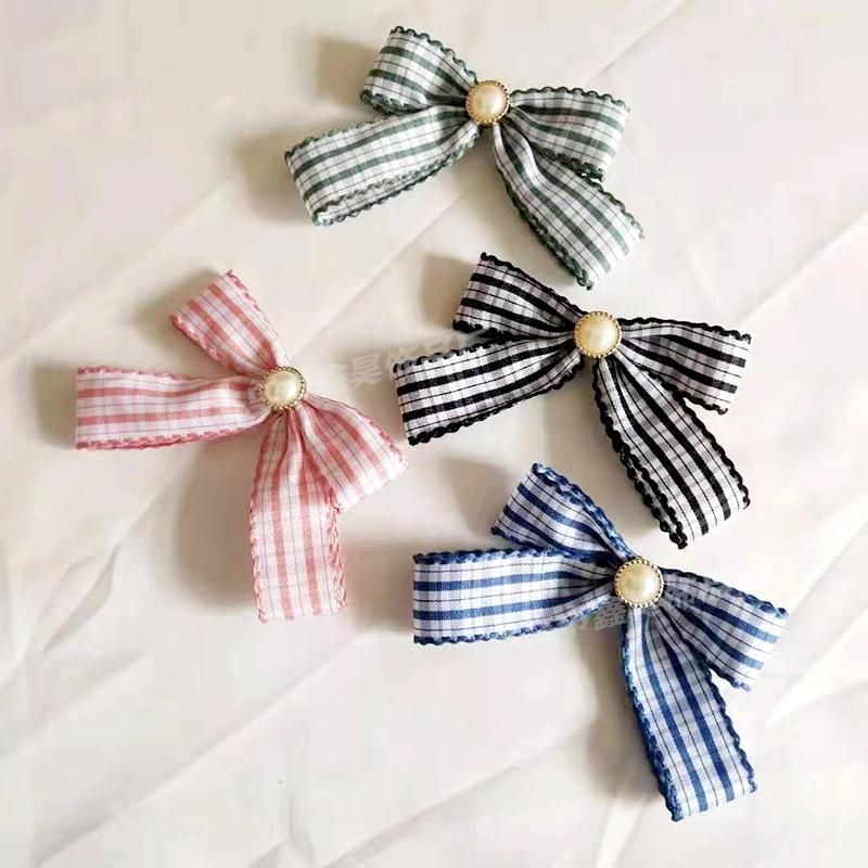 Ins Hair Accessories Pearl Bowknot Simple Hair Clip for Fashion Girls