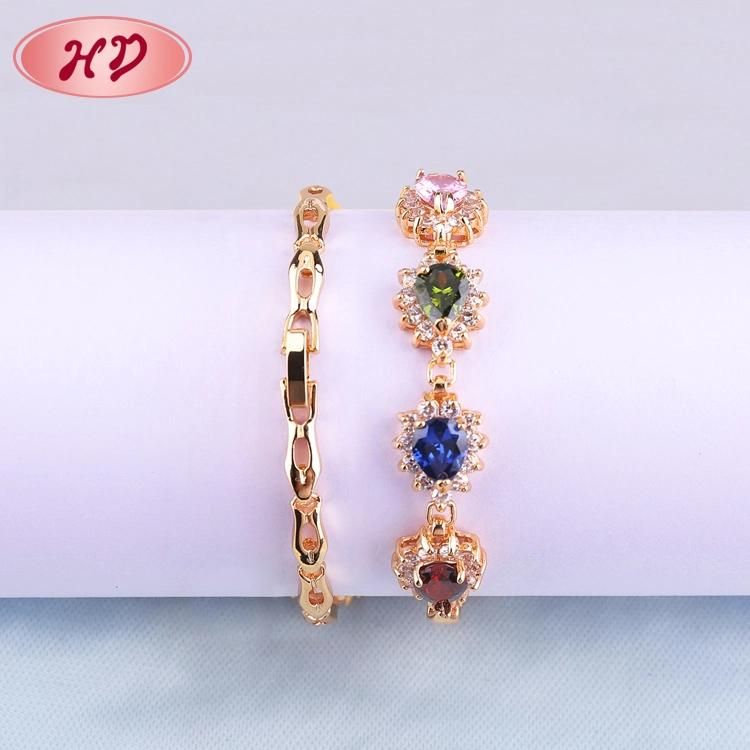 New Fshion 18K Gold Plated Charm Leather Women Bracelet Chain Rubber Man Bracelet Jewelry