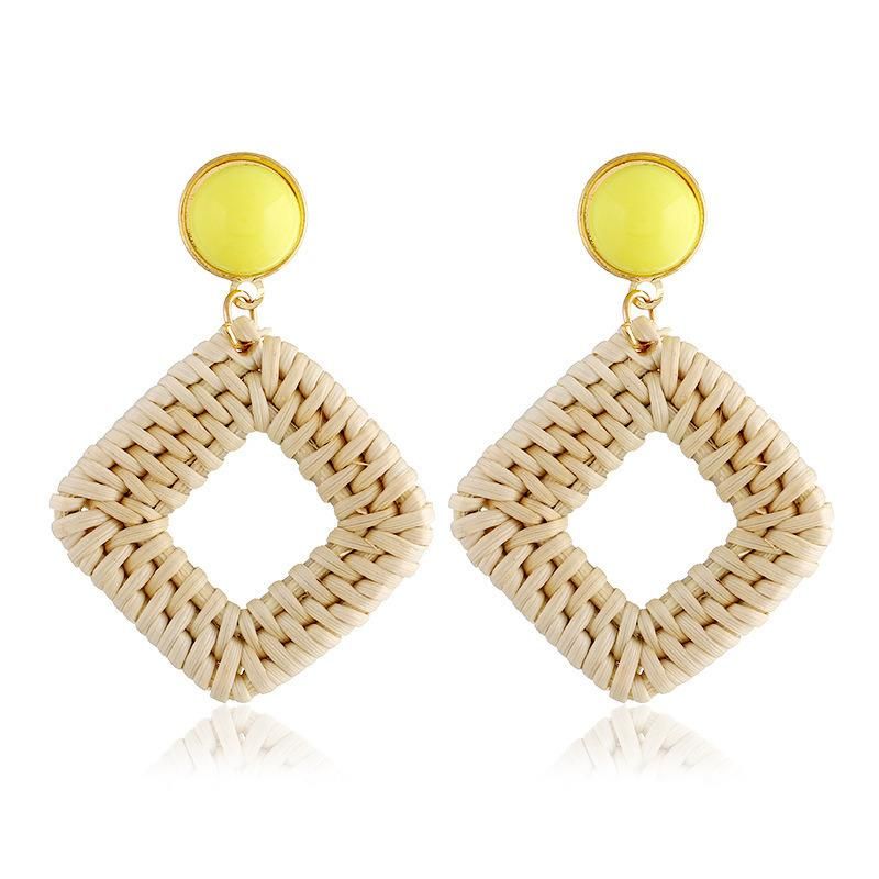 4 Pairs Fashion Jewellery Wicker Braid Hoop Drop Dangle Woven Earring