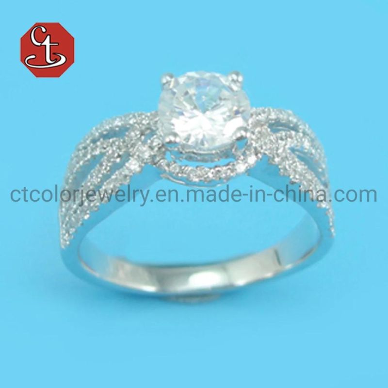 Gorgeous Women Ring Jewerly Micro Wax Setting Pave Cubic Zircon Dazzling Bridal Ring Wedding Engage Ring