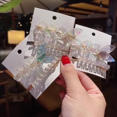 Wholesale Crystal Fishtail Shattered Hair Clip 2 Pieces Set Hair Pin