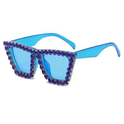 Oversize Unique Female Luxury Rhinestones UV400 Sunglasses