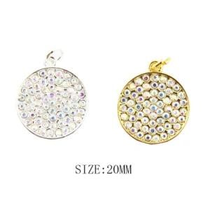 Silver Gold Crystals Circle Charm for Bracelet Making (MPE)