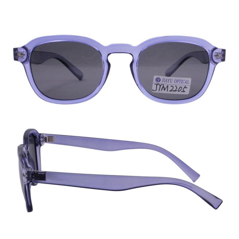 Shiny Transparent Plastic Glasses Custom Color Wholesale Sunglasses with Rivet