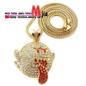 New Iced out Boo Ghost Pendant Necklace (MP770)