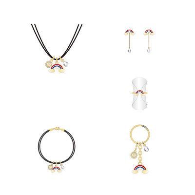Cute Gold Jewelry Sunflower Rainbow Clouds Jewelry Set