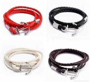 Leather Braided Bracelet Wristband with Stainless Steel Closure