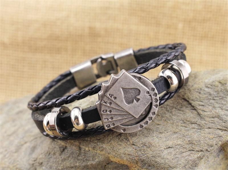 Vintage Men′ S Braided Fashion Accessories Leather Bracelet Fashion Bracelet Jewelry