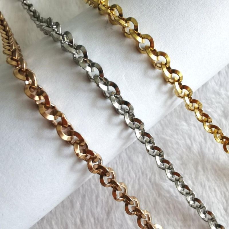 Wholesale Custom Fashion Polish Triangle Wire Anklet Gold Plated Alloy Belcher Rolo Chain Jewelry Bracelet Necklace for Jewellery Design