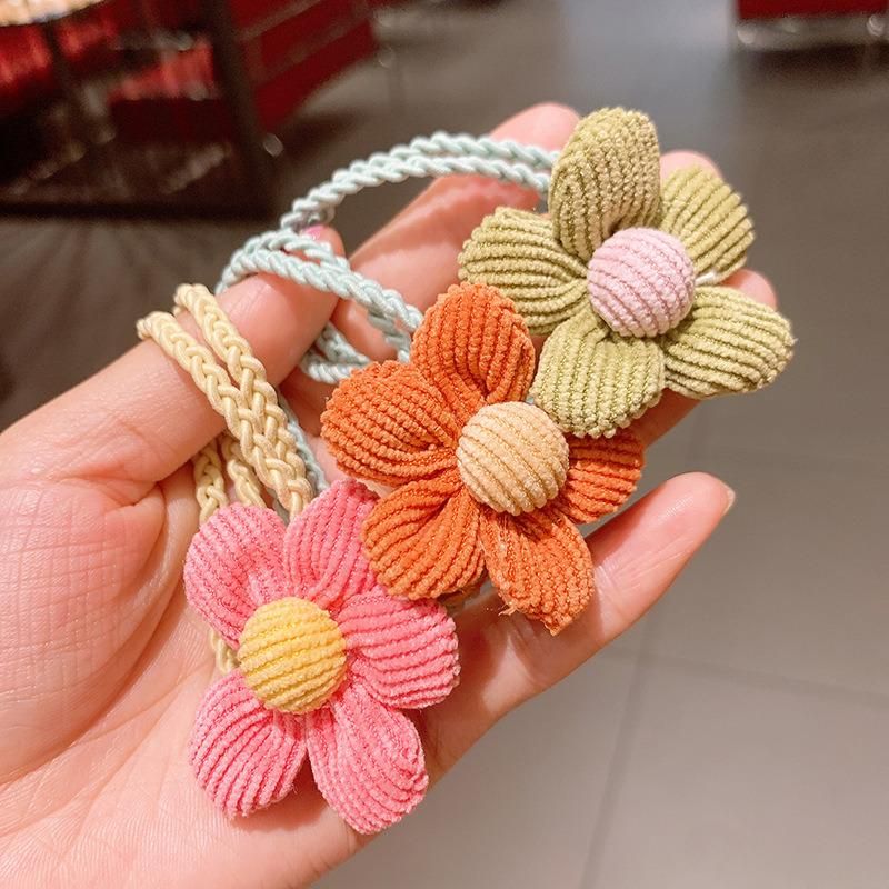 Fashion Hair Accessories Corduroy Flower Hair Rope Candy Coloured Hairband