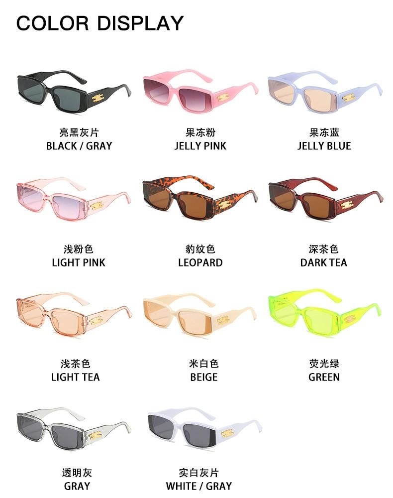 Sunglasses for New Square Retro Sunglasses Female Jelly Color Ocean Piece Cross-Border Sunglasses