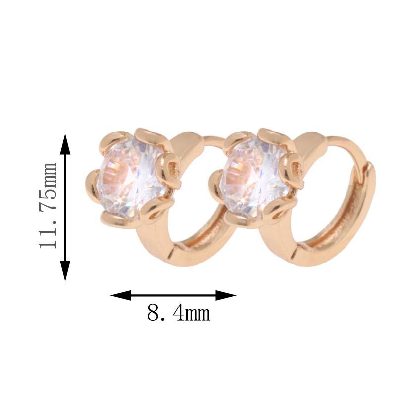 2022 Fashion Flower Ladies Zircon Gold Plated Earrings