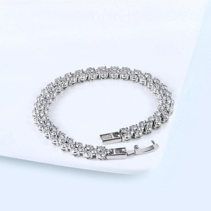 2022 Trendy Shining CZ Moissanite Lab Diamond Hot Sale Fashion Accessories Tennis Bracelet for Women