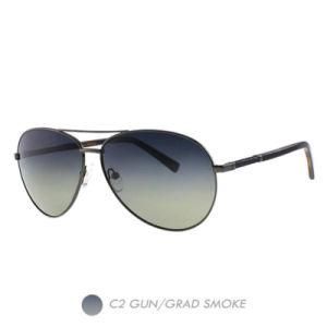 Metal&Nylon Polarized Sunglasses, Two Bridge Police Frame A18030-02