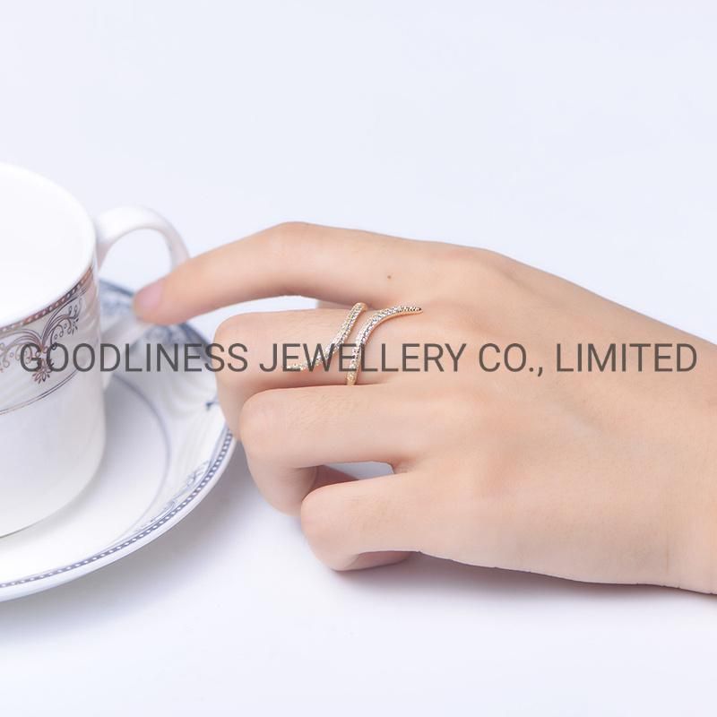 925 Sterling Silver Jewelry Micro Pave CZ Adjustable Rings