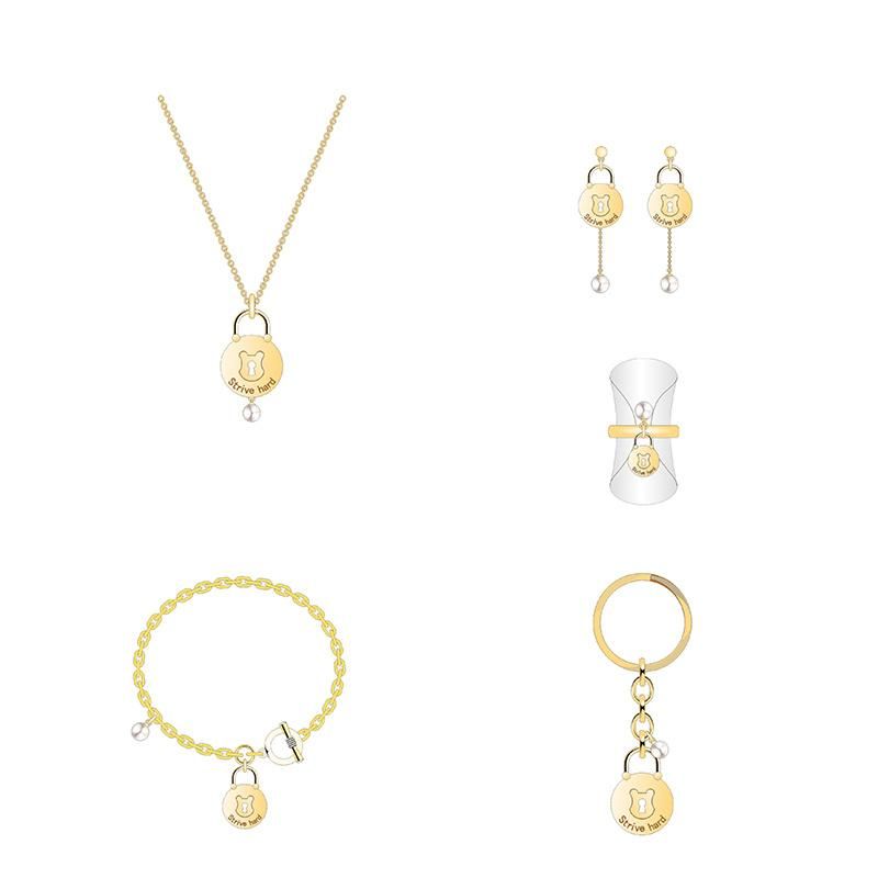 2020 New Popular Gold Lock Jewelry Sets