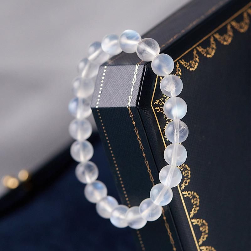 Fashion Jewelry Natural Blue Moonstone Strand Crystal Bracelets