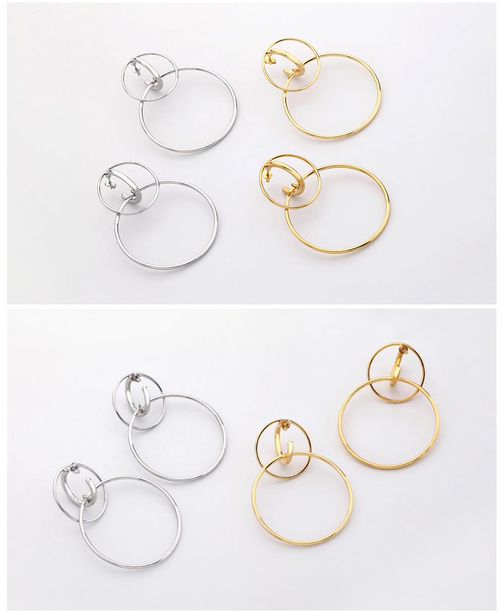 Geometric Retro Jewelry Metal Earring Open Circle Shape Earrings