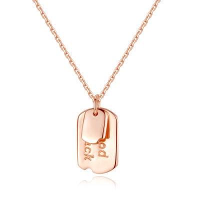 Custom Good Luck Pendant Men Silver Necklace Jewelry