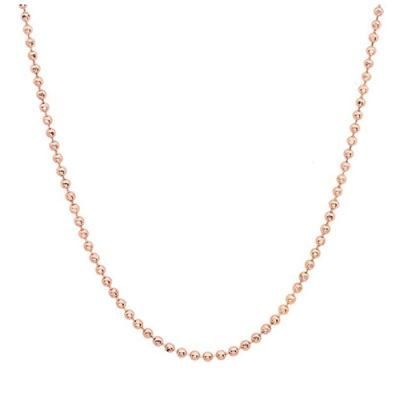 Fashion 2.4mm Iron Steel Women Rose Gold Ball Necklace Chain