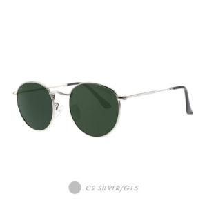 Metal New Fashion Sunglasses, Semi Round Frame M6002-02