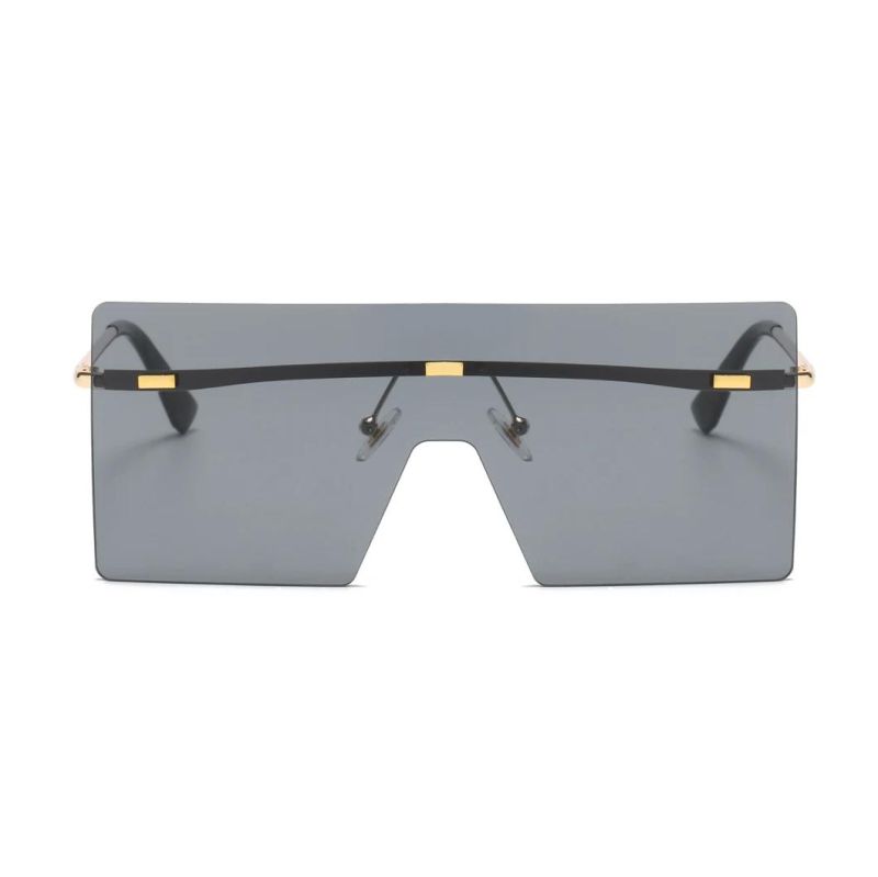 2020 No MOQ Oversized One Piece Metal Fashion Sunglasses