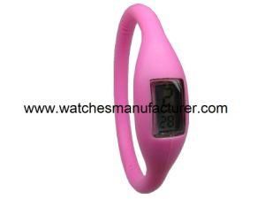 Fashion Silicone Watches With Pink Colors Wristband (FW-612)