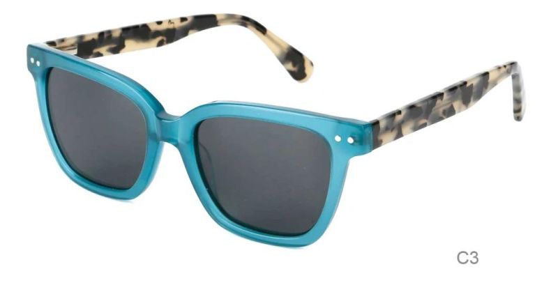 New Trendy Factory Handmade Acetate Polarized Sunglasses Double Color Sunglasses