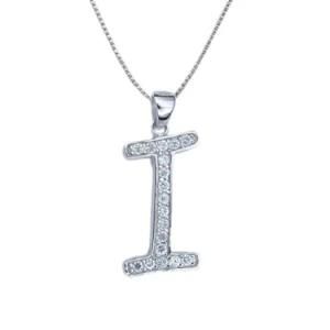 Elegant I Alphabet Letter Pendant in Sterling Silver 925