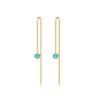 925 Sterling Silver Earrings Gold Fashion Threader Hoop Earrings Factory Price Post Earrings Opal Earrings