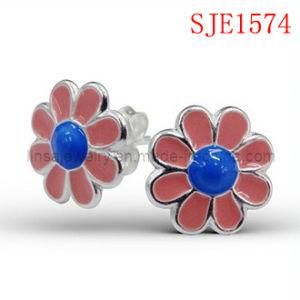 Fashion Flower Design Stainless Steel Earrings for Girls (SJE1574)