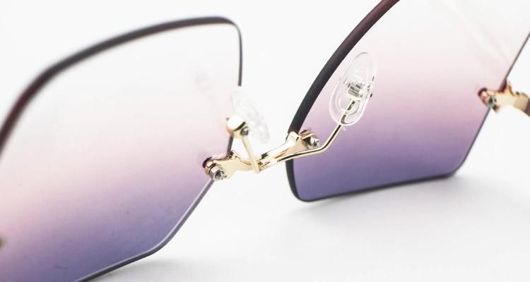 Bonzer Diamond Frameless Women Gold Sunglasses