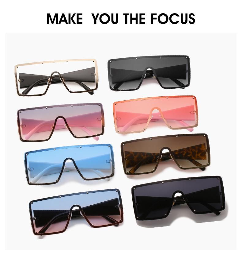 Fashion Modern Big Frame Sunglasses Female One-Piece Wide Edge Sunglasses