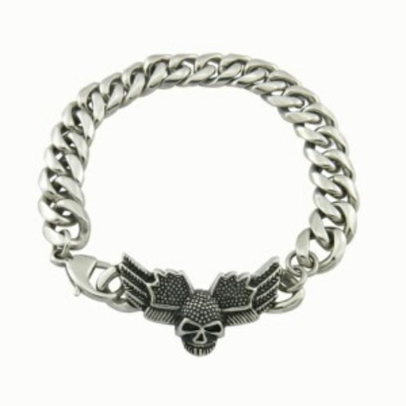 316 Stainless Steel Men Skull Bangle
