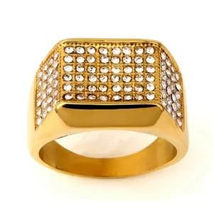 Fashion Accessories Diamond Jewelry Gold Wedding Stainless Steel Ring
